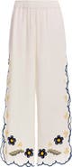 Agua Bendita Embroidered Wide Leg Cover-Up Pants