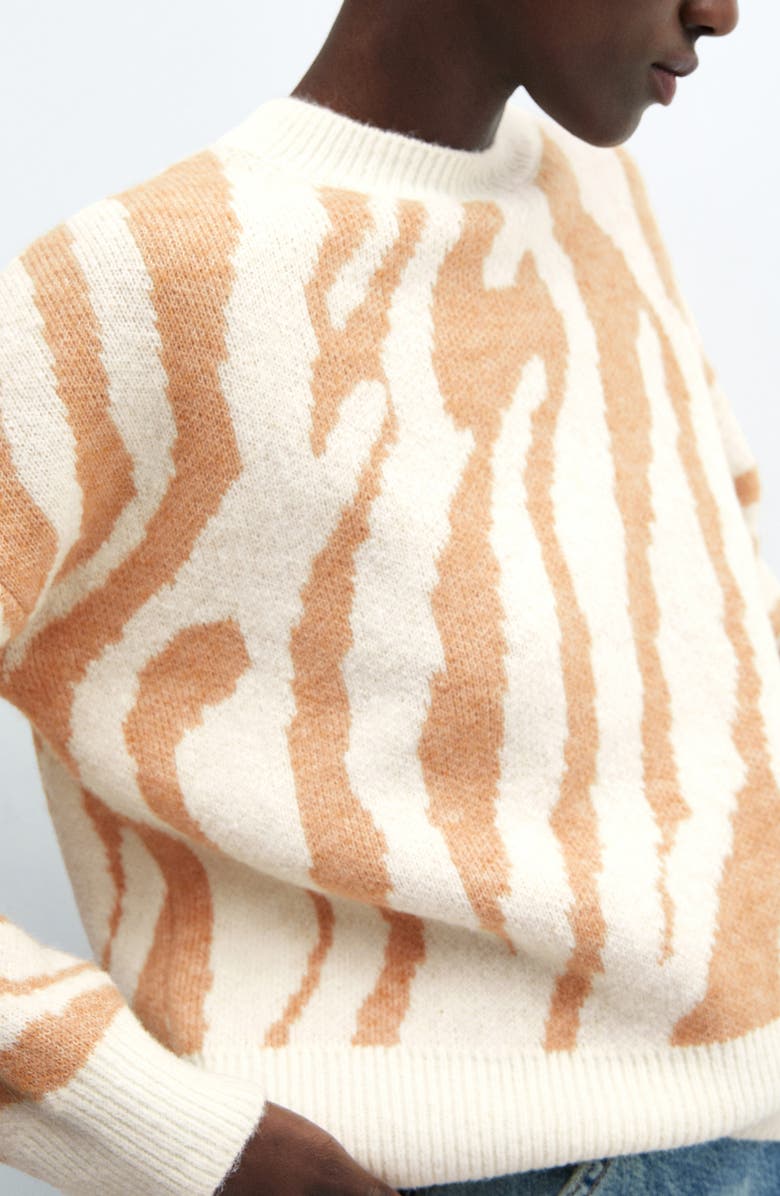 MANGO Animal Pattern Crewneck Sweater, Alternate, color, 