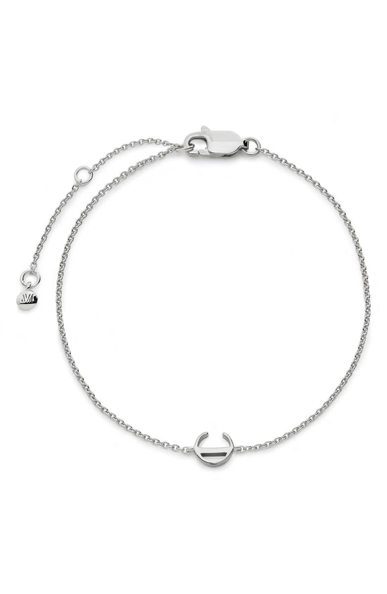 Monica Vinader Initial Pendant Bracelet, Main, color, Sterling Silver C