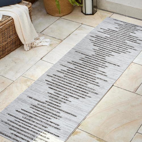 Jonathan Y Zolak Berber Stripe Geometric Indoor/outdoor Area Rug In Ivory/black