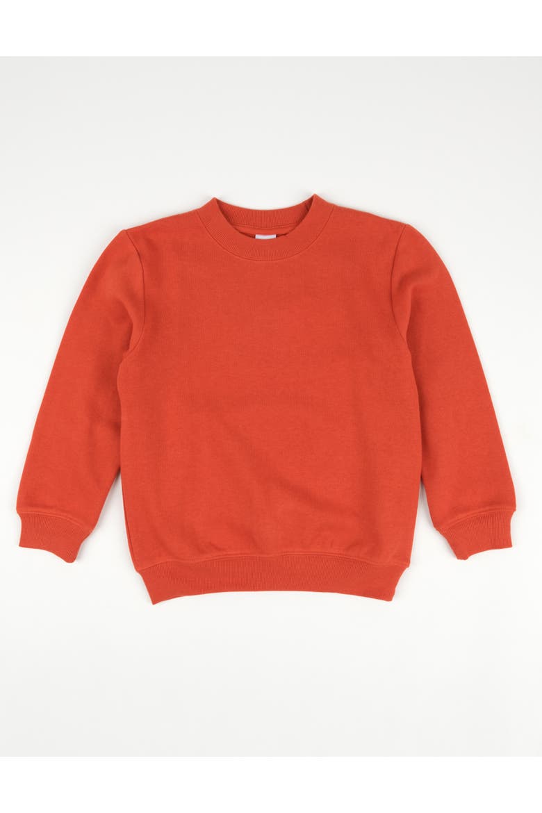 Kids Pullover Sweatshirt, Long Sleeve, Solid Colors, Main, color, ORANGE