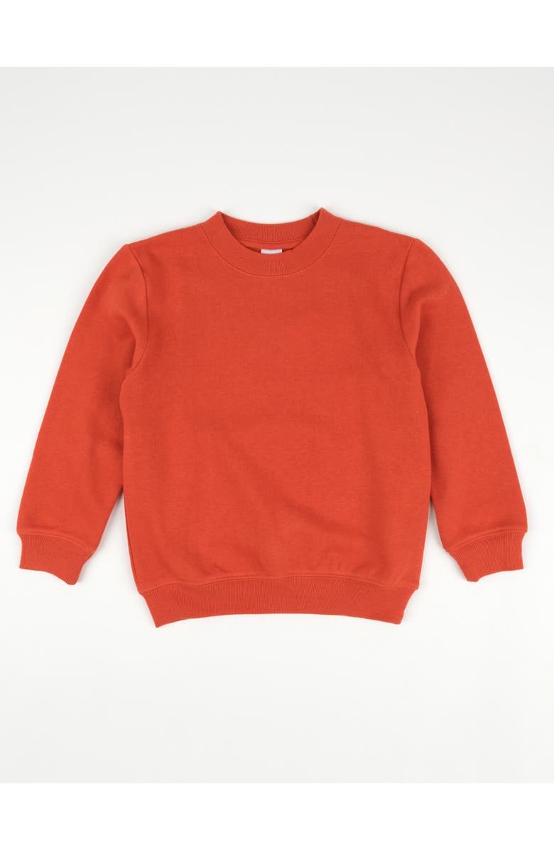 Leveret Kids Pullover Sweatshirt, Long Sleeve, Solid Colors, Main, color, Orange