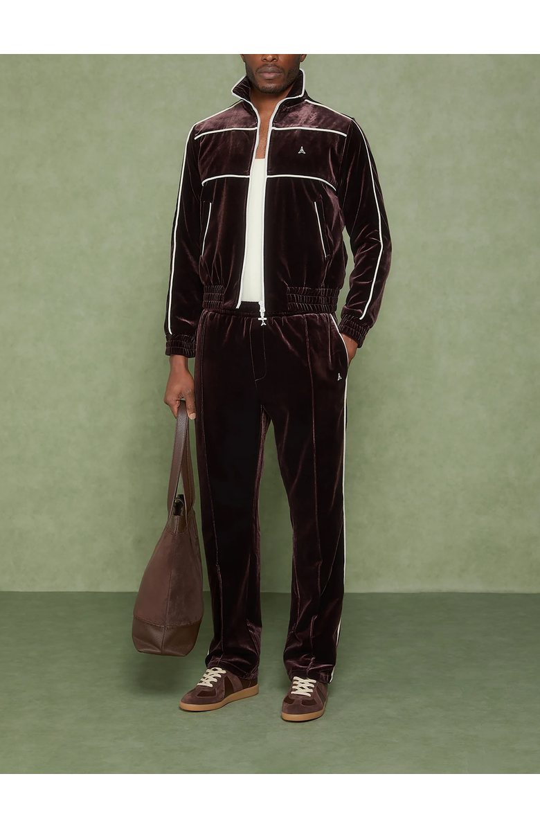 Manière De Voir Eiffel Velour Track Pants, Alternate, color, Brown