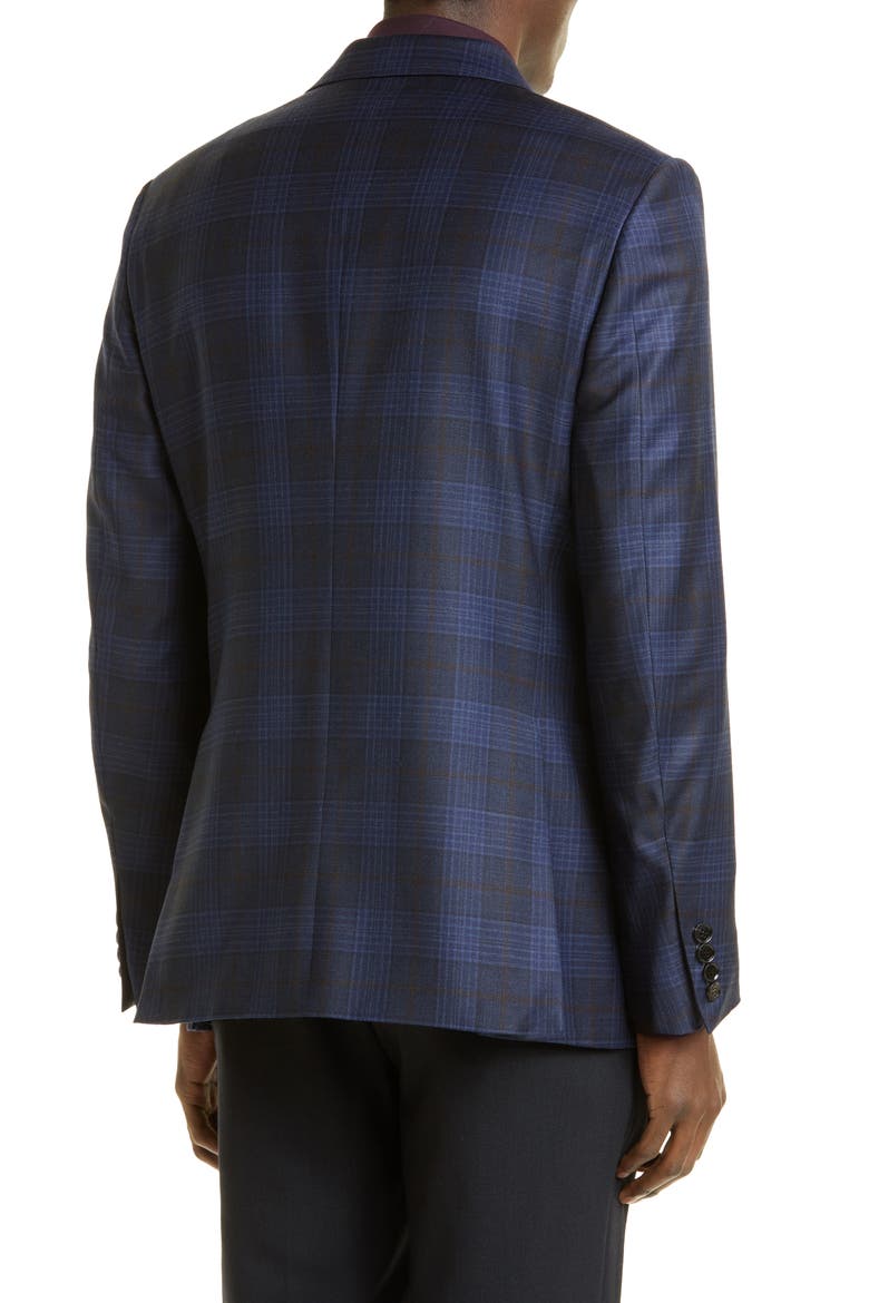 Milano Easy Plaid Wool Sport Coat, Alternate, color, NAVY