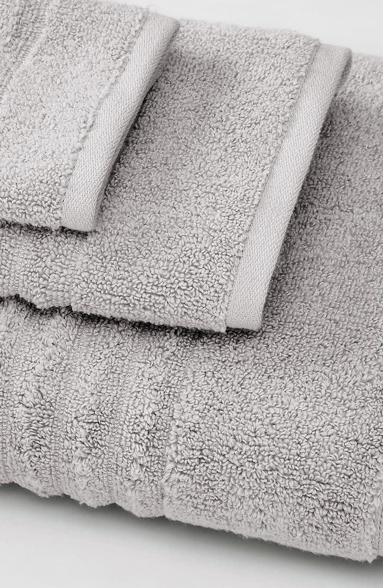 Woven & Weft Combed Cotton 4-Pack Bath Towels, Alternate, color, Soft Grey