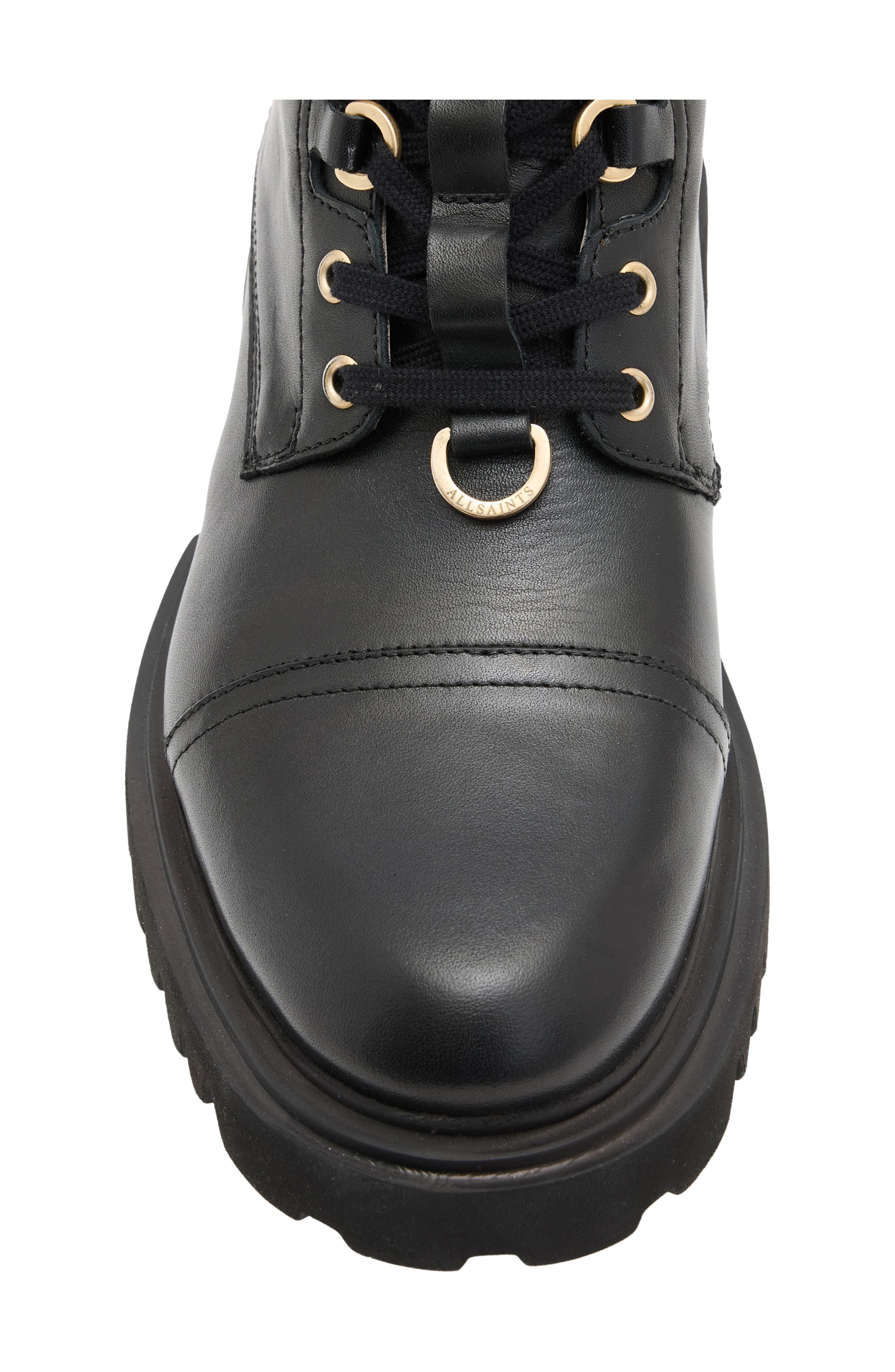 Lydia Cap Toe Combat Boot, Alternate, color, BLACK