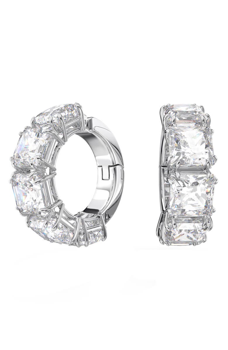 Swarovski Millenia Clip-On Earrings, Main, color, White/ Silver