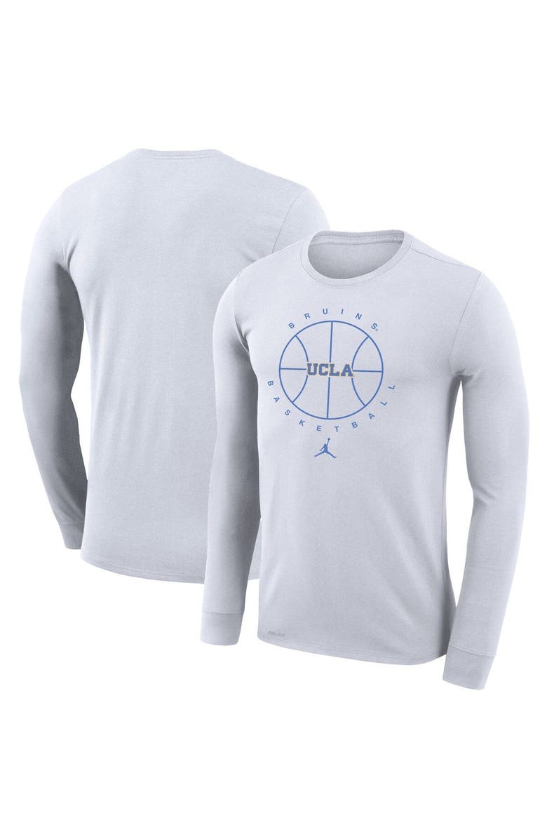 Jordan Brand Men's Jordan Brand White UCLA Bruins Basketball Icon Legend Performance Long Sleeve T-Shirt, Main, color, 