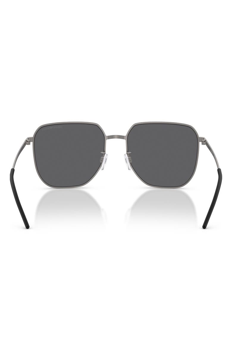 Emporio Armani 60mm Polarized Square Sunglasses, Alternate, color, Matte Gunmetal / Polar Grey