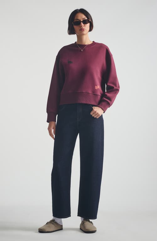 Brooklyn Industries Graphic Relaxed Sweatshirt In Burgundy