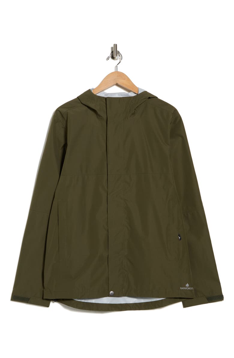 Rainforest Seam Sealed Waterproof Windbreaker Jacket, Alternate, color, Olive