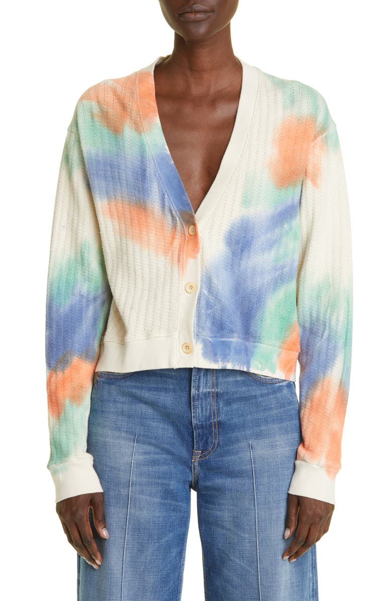 The Elder Statesman Brush Revival Pointelle Stitch Organic Cotton Cardigan, Main, color, 