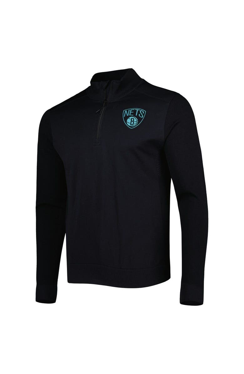 LEVELWEAR Men's Levelwear Black Brooklyn Nets Nano Engineered Knit Fabric Quarter-Zip Jacket, Alternate, color, Black