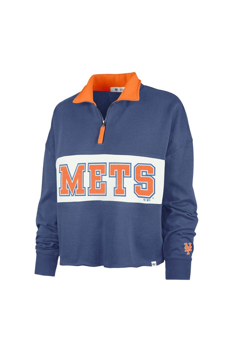 '47 Women's '47 Royal New York Mets Remi Quarter-Zip Cropped Top, Alternate, color, 