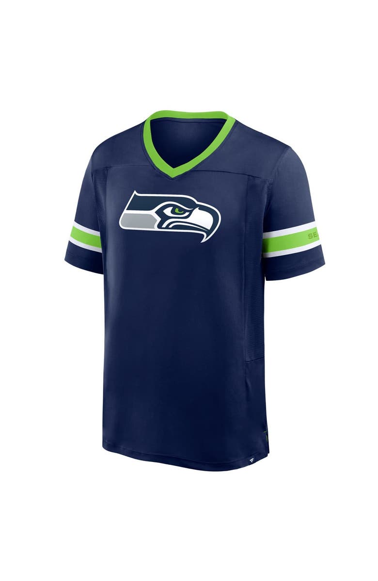 FANATICS Men's Fanatics College Navy Seattle Seahawks Hometown Premium Hashmark V-Neck T-Shirt, Alternate, color, College Navy