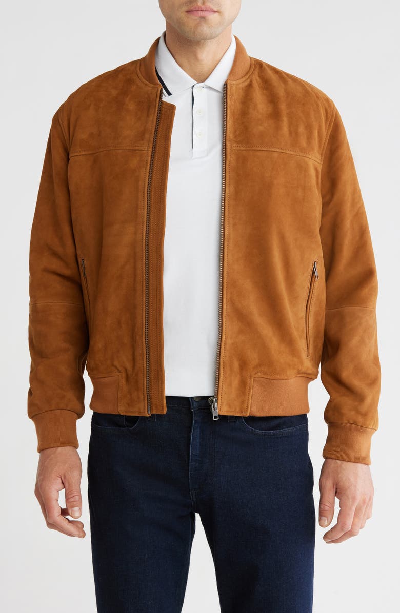 Rodd & Gunn Men's Kites Creek Suede Bomber Jacket, Main, color,