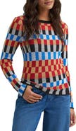 Wrangler Checked Long Sleeve Knit Top
