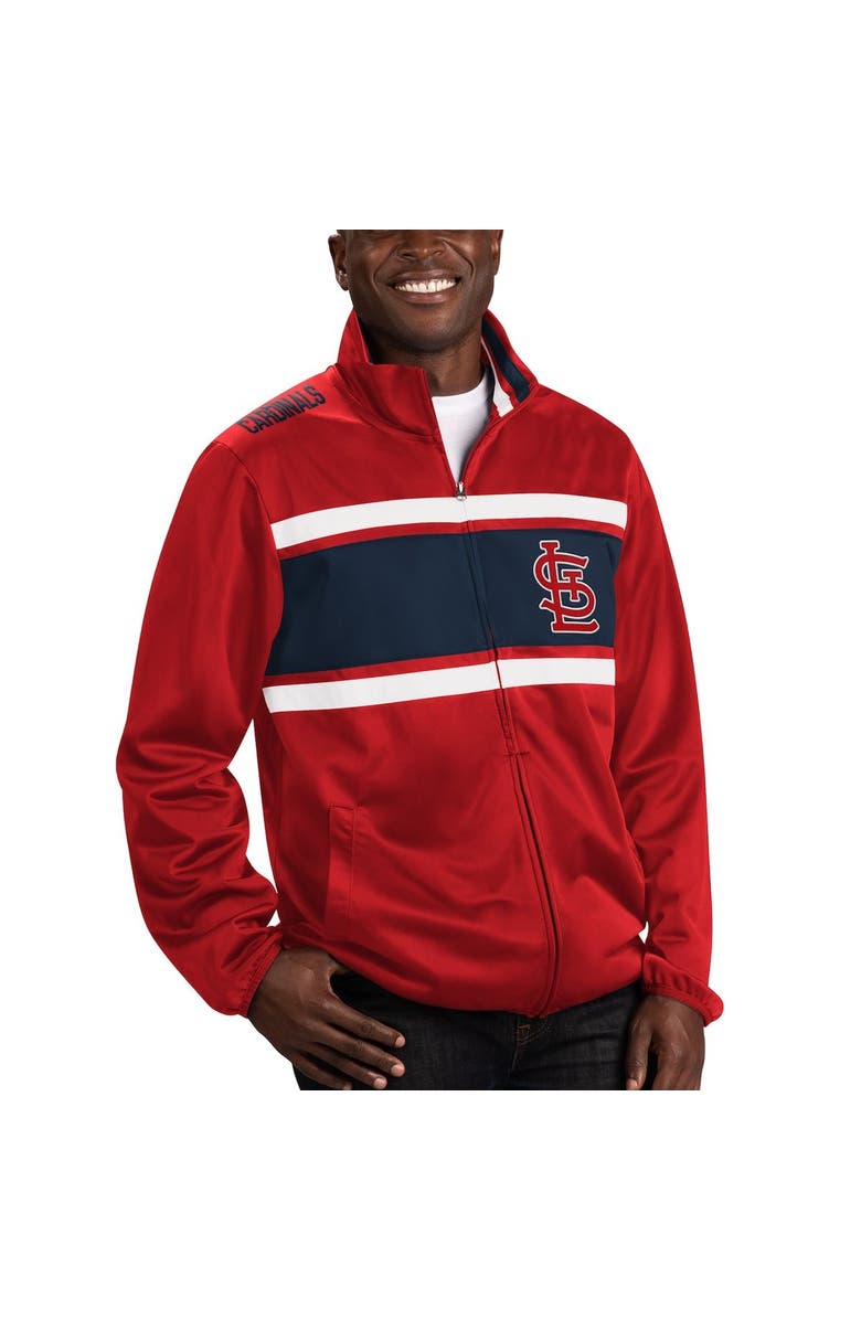G-III SPORTS BY CARL BANKS Men's G-III Sports by Carl Banks Red St. Louis Cardinals Off Tackle Full-Zip Track Jacket, Main, color, 