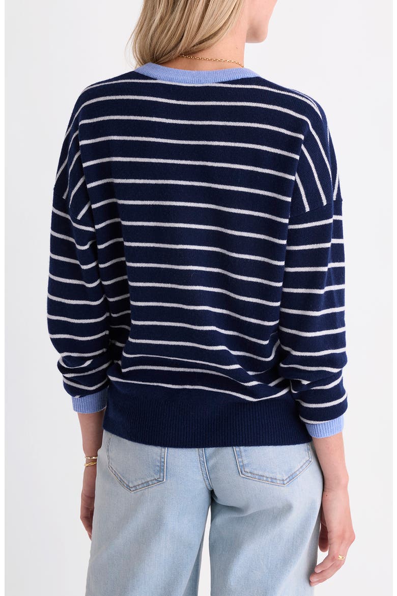 Stripe Cashmere Sweater, Alternate, color, STRIPE NAUTICAL NAVY