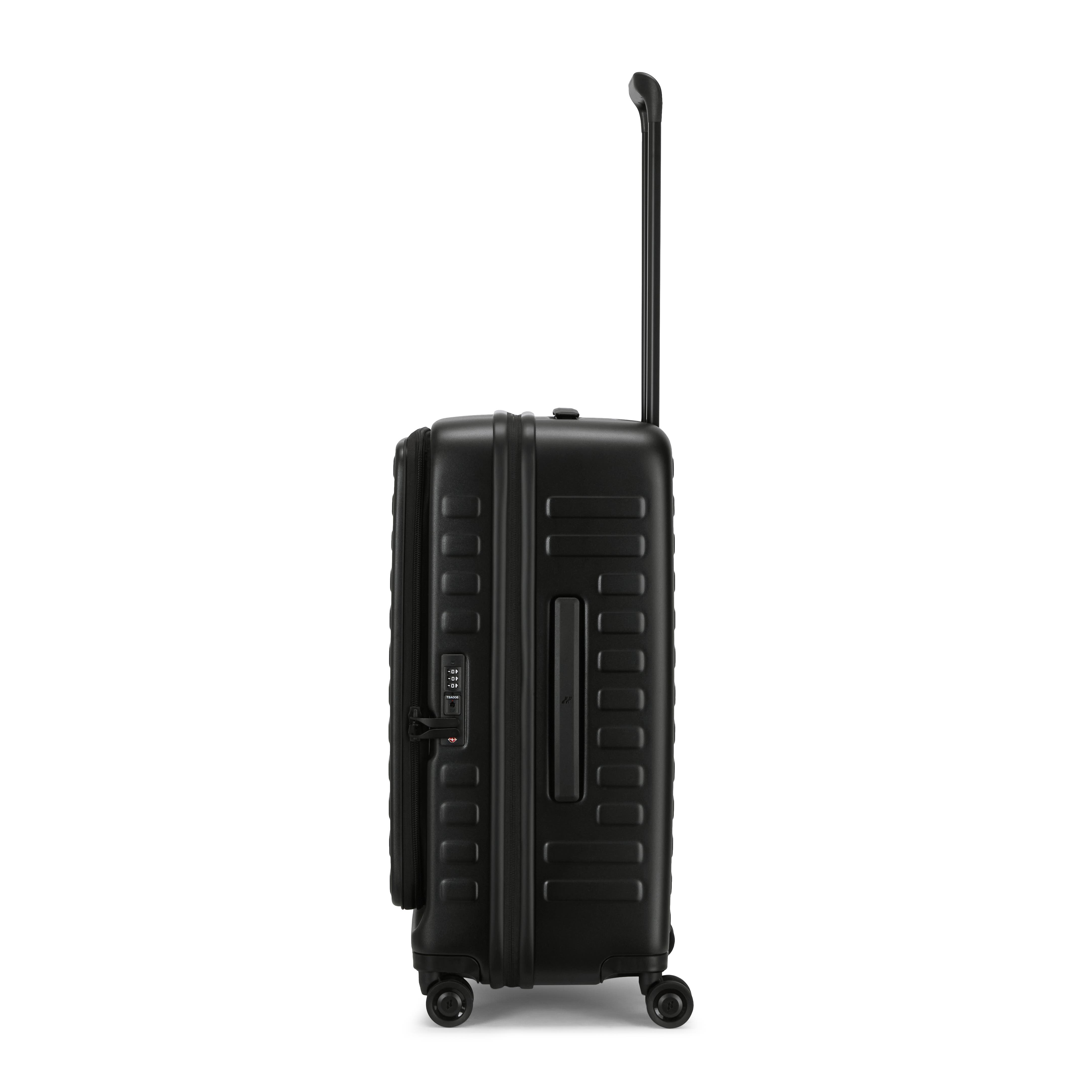 LOJEL Cubo Medium Check in 26 inch Lightweight Luggage, Alternate, color, Black