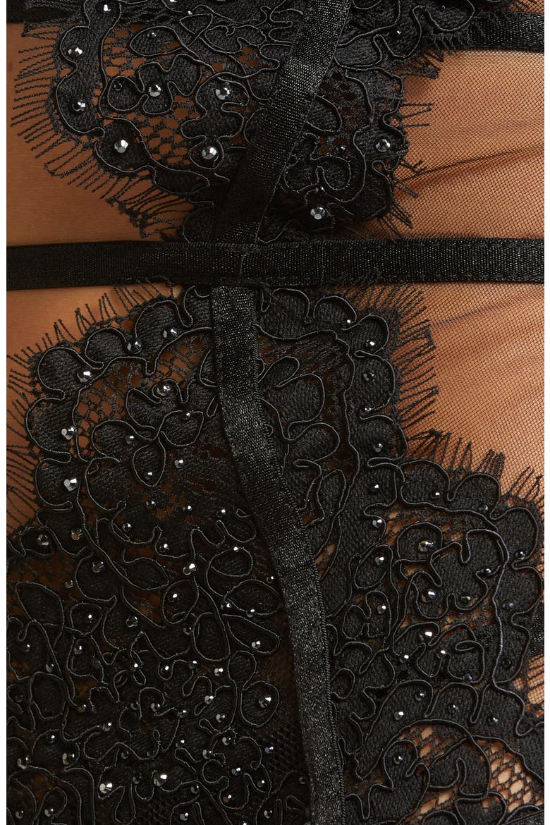 Starlet Lace Underwire Bodysuit, Alternate, color, BLACK