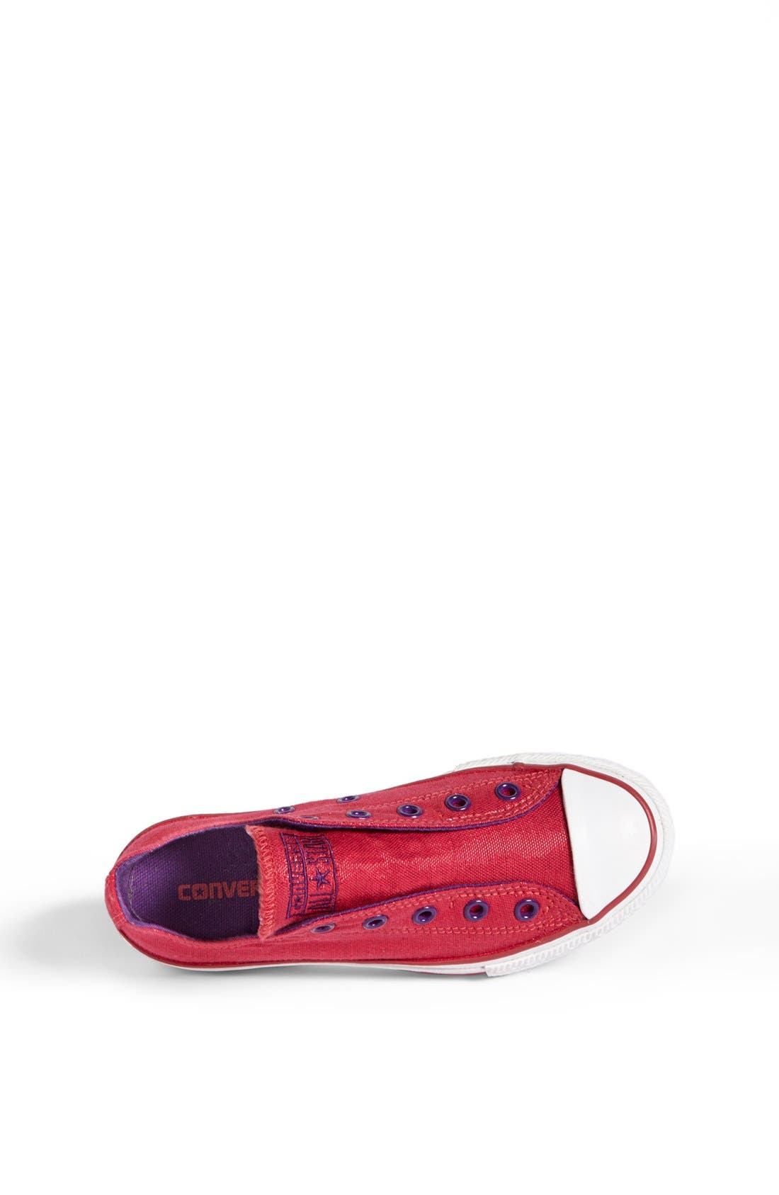 Chuck Taylor® All Star® 'Frayless' Metallic Slip-On, Alternate, color, BARBERRY/ ACAI