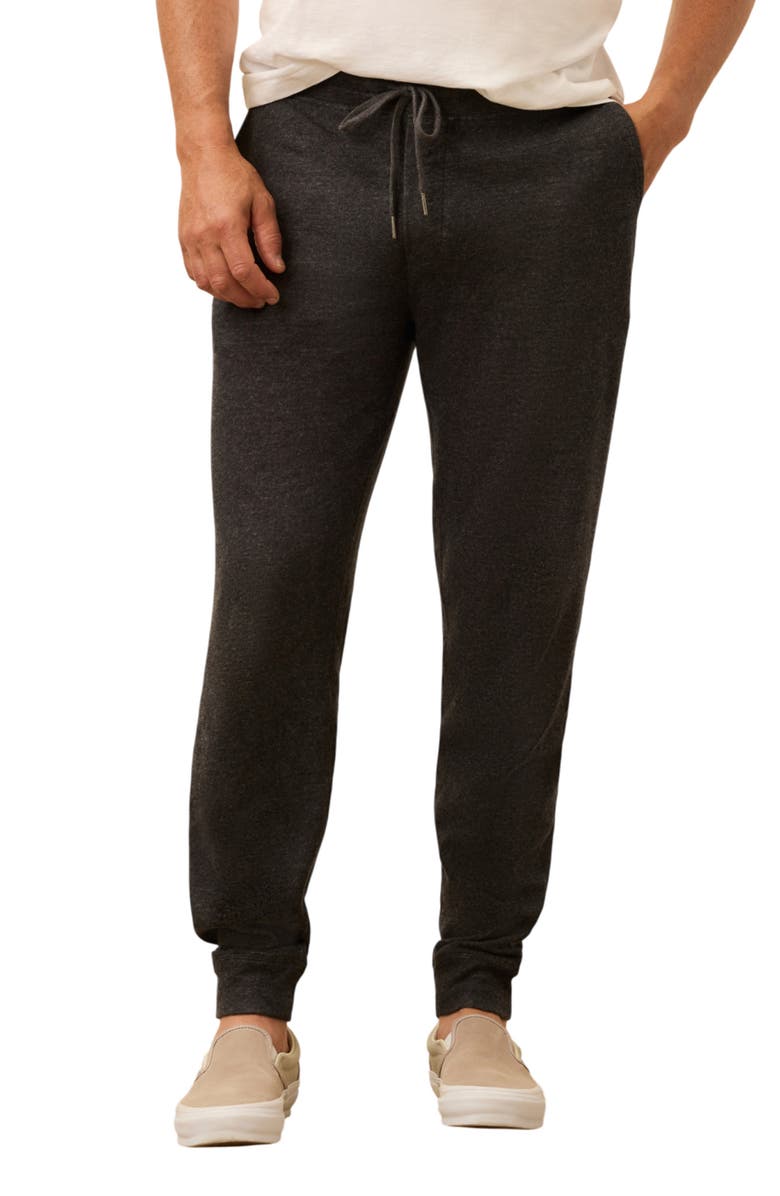 Faherty Cotton & Cashmere Lounge Joggers, Main, color, Coal Smoke Melange
