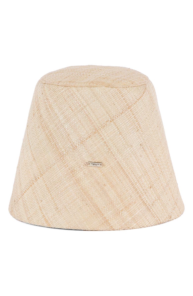Eugenia Kim Ella Raffia Packable UPF 50+ Bucket Hat, Main, color, Natural