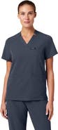 JAANUU Helia Women's 3-Pocket Slim Notched V-Neck Scrub Top