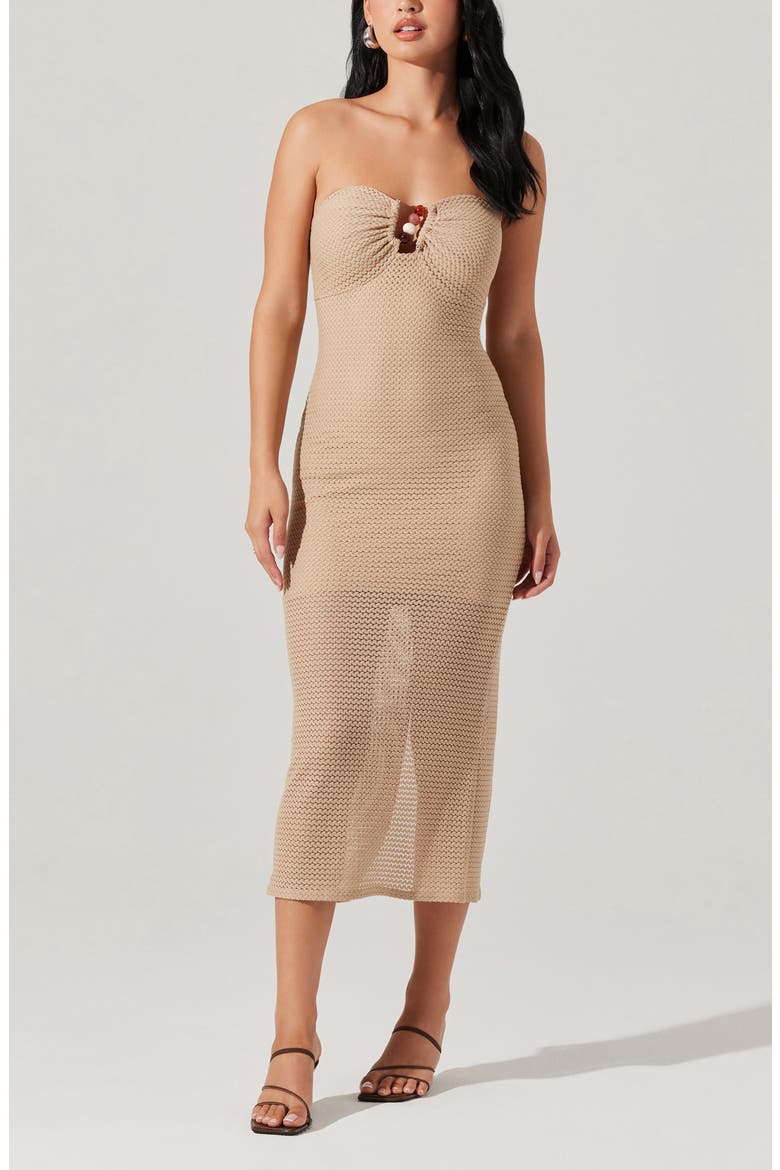 Kasandra Strapless Dress, Alternate, color, NATURAL