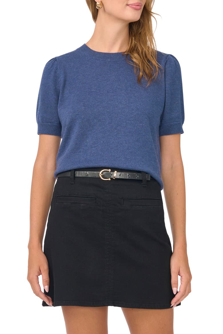 Puff Sleeve Sweater, Main, color, BLUEBERRY SMOKE