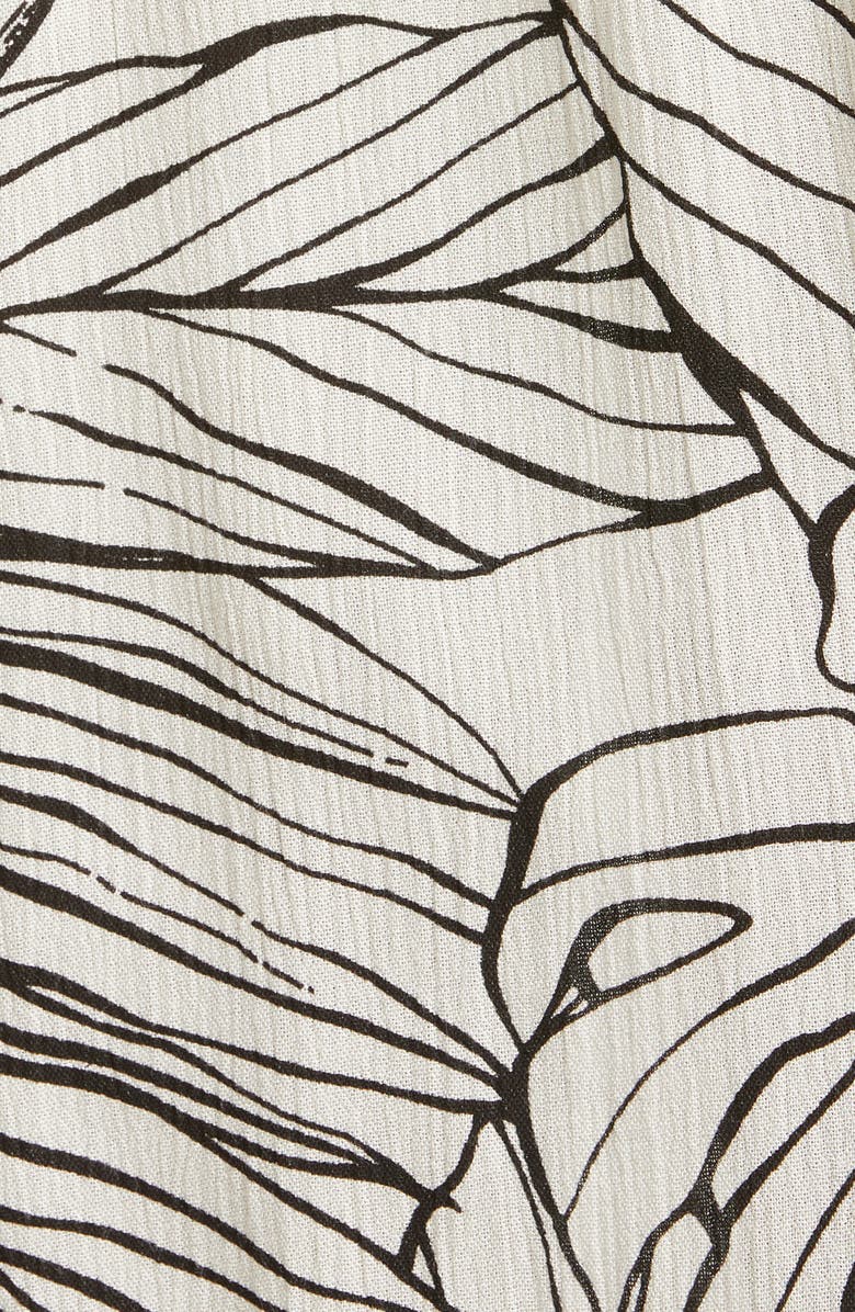 Elan Crinkle Gauze Cover-Up Maxi Dress, Alternate, color, Nat/Black Tropics