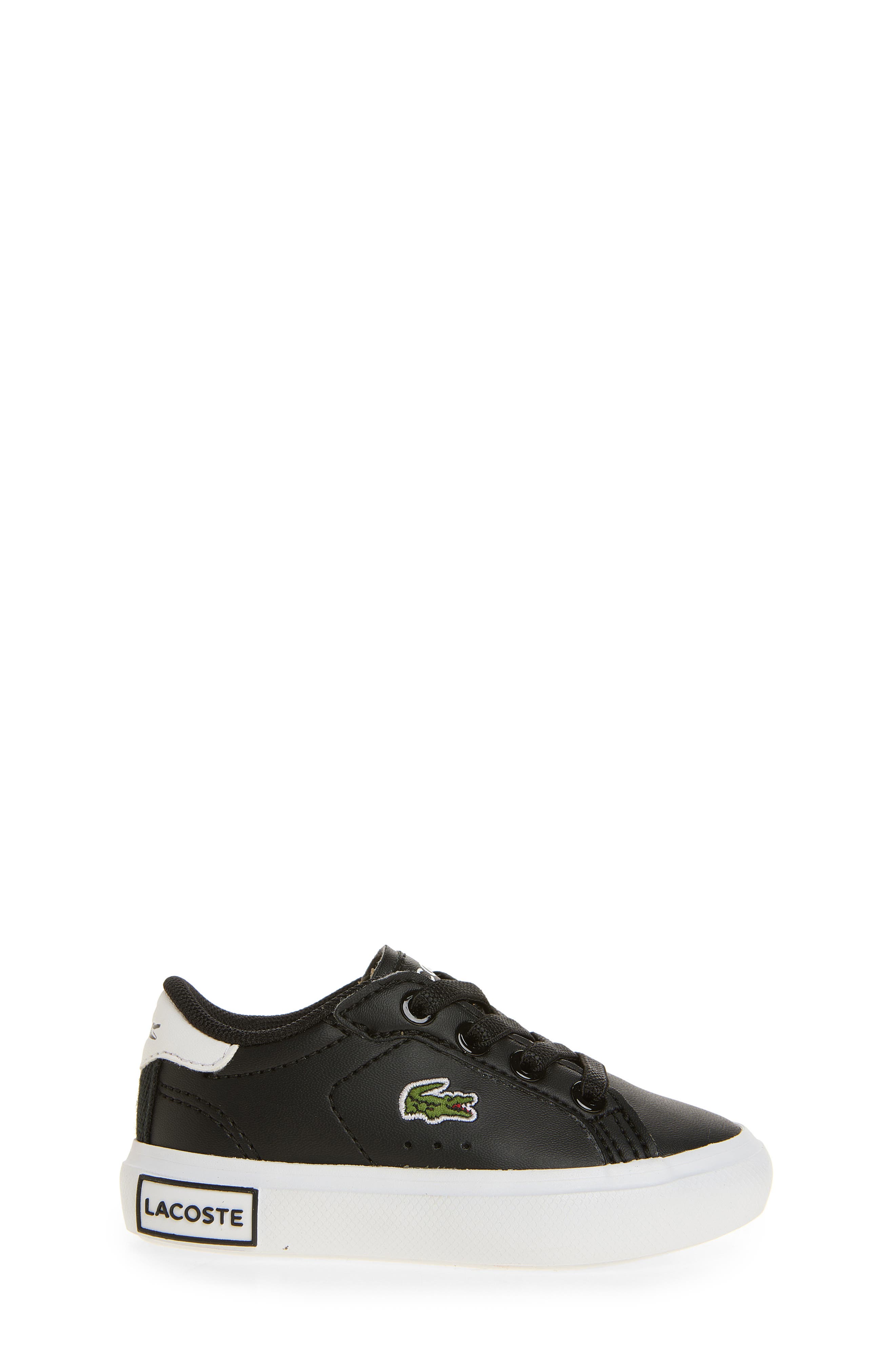 Lacoste Kids' Powercourt Sneaker, Alternate, color, Black/ White