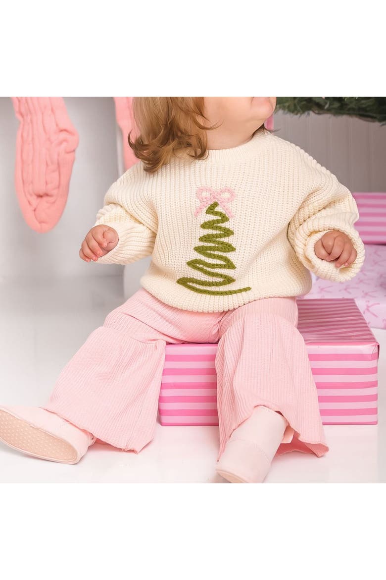 Christmas Tree Knit Sweater, Alternate, color, Natural