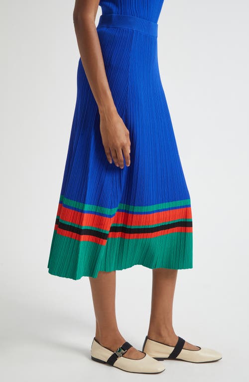 Wales Bonner Island Rib Knit Midi Skirt In Blue
