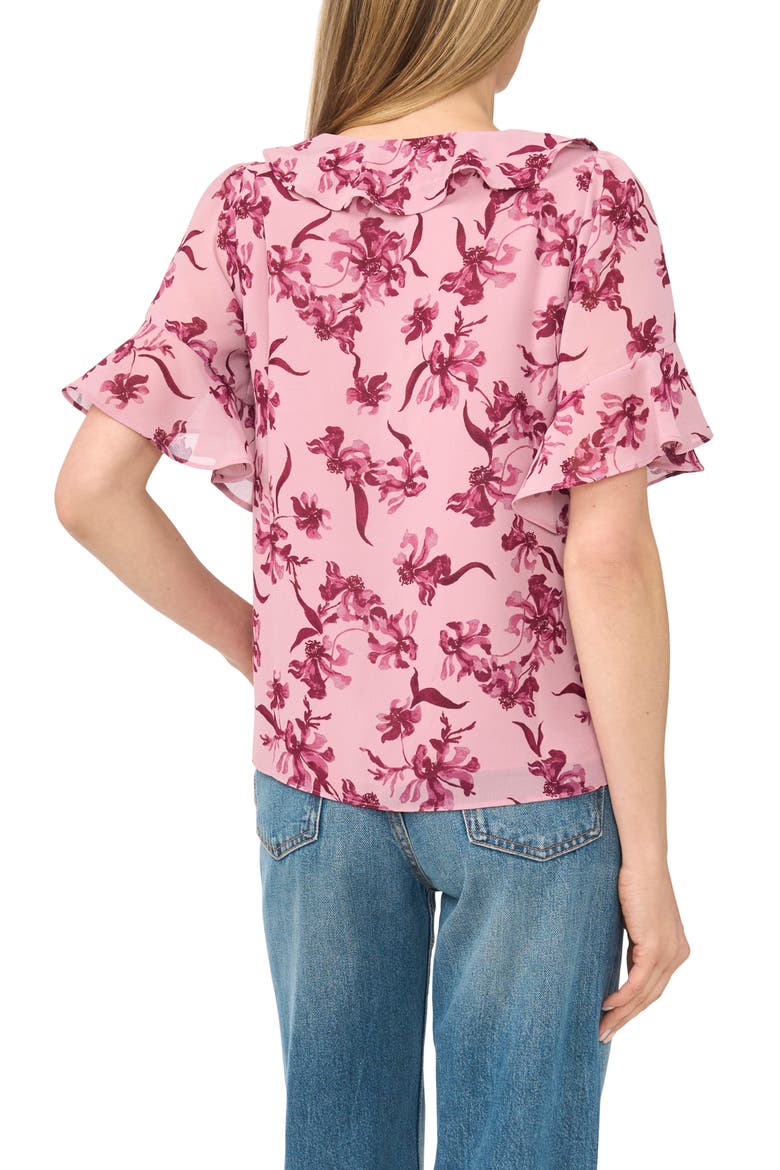 Print Ruffle Top, Alternate, color, CAMEO BLUSH