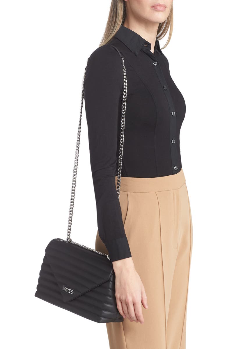 BOSS Ayla Quilted Leather Convertible Shoulder Bag, Alternate, color,
