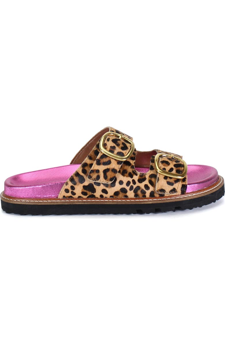 DibaTrue JAN ET Double Buckle Pop of Pink Sandal, Alternate, color, Leopard