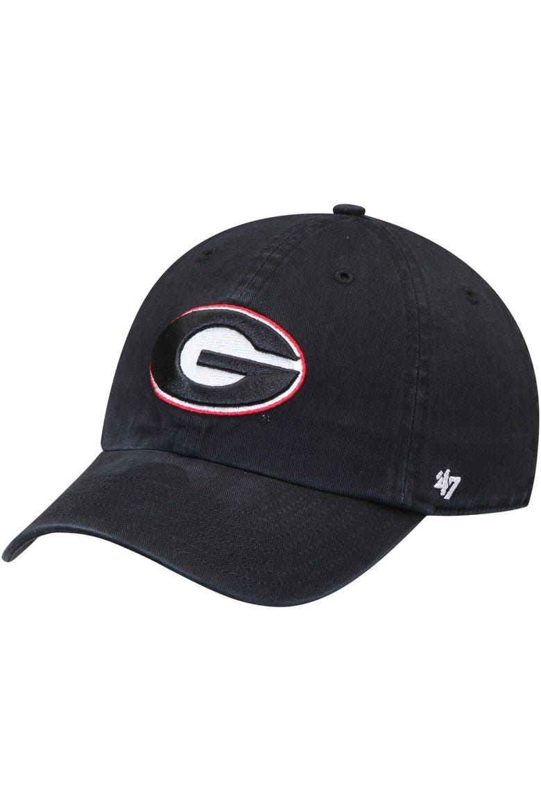 Men's '47 Black Georgia Bulldogs Vintage Clean Up Adjustable Hat, Main, color, Black