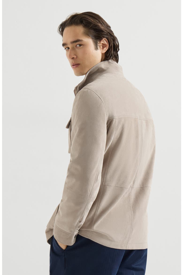 Suede unlined safari jacket, Alternate, color, White