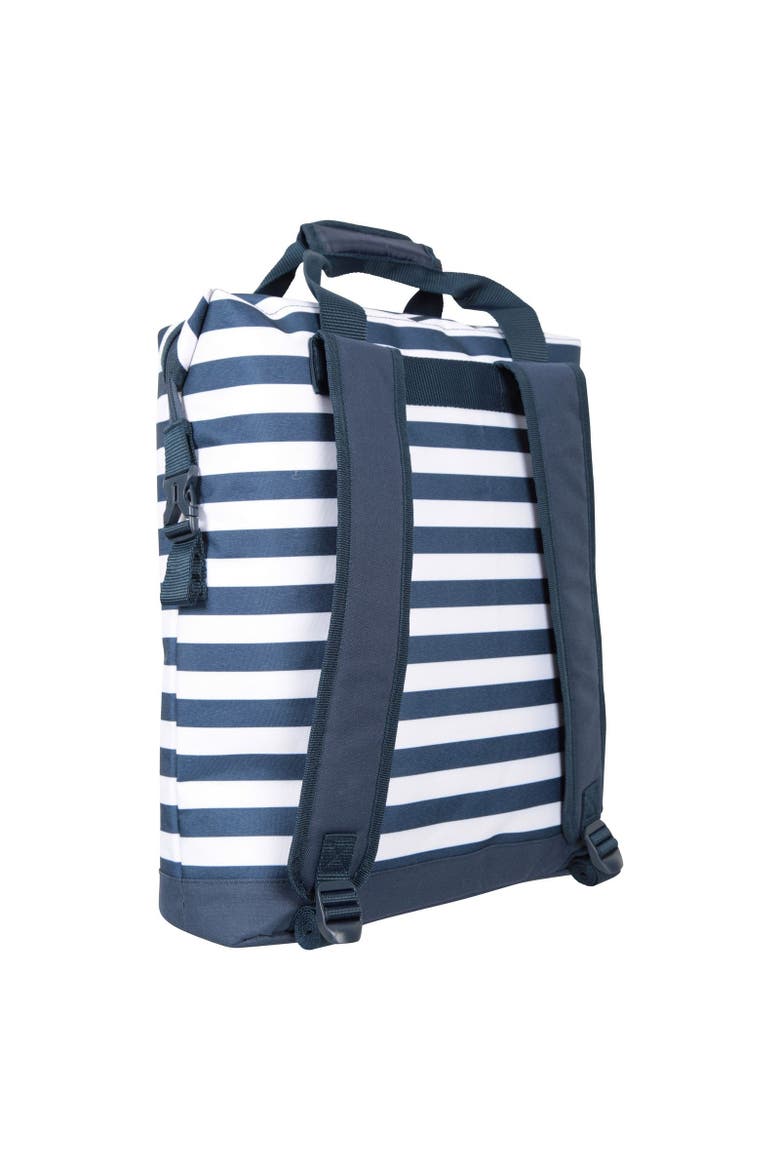 Contrast Striped Beach Cool Bag, Alternate, color, Navy