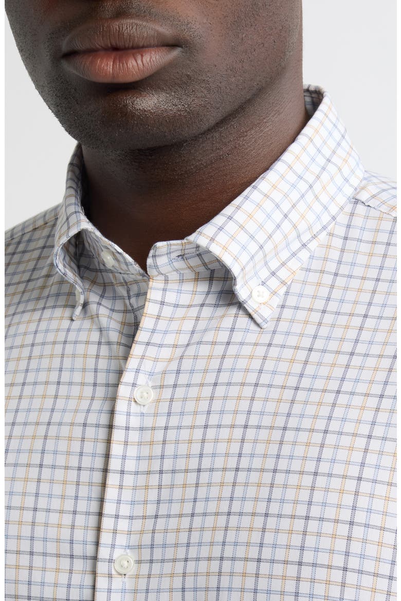 Bruce Crown Lite Plaid Performance Button Down Shirt, Alternate, color, NAVY