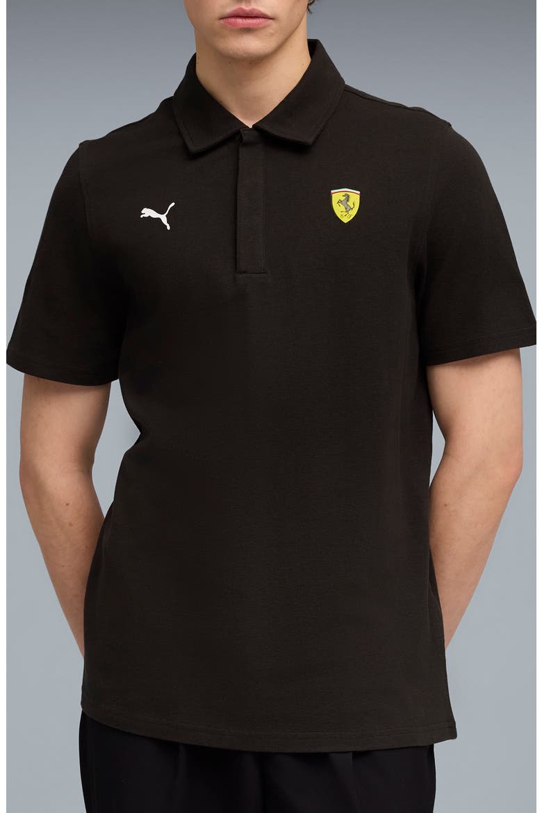 Scuderia Ferrari Sportswear Logo Cotton Polo, Main, color, PUMA BLACK