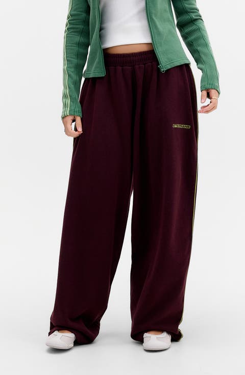 Harri Cotton Fleece Wide Leg Sweatpants