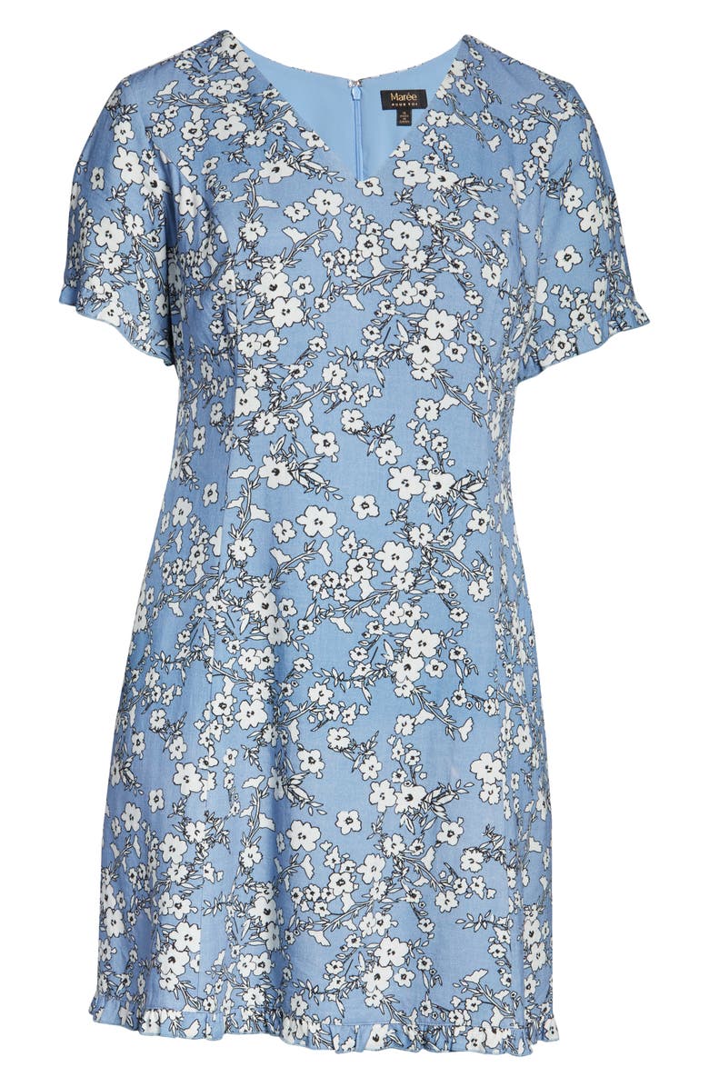 Marée Pour Toi Floral Print Fit & Flare Dress, Alternate, color, 