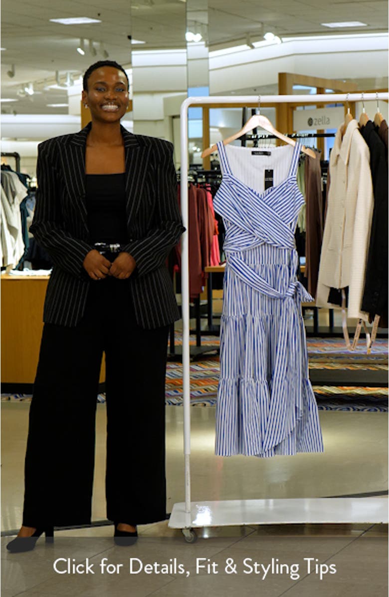 Stripe Tiered Cotton Broadcloth Sundress, sales video thumbnail