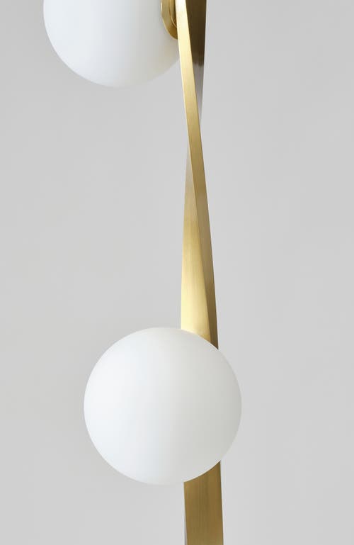 Brightech Nola 60' Dimmable Led Twisted Modern Floor Lamp With Glazed Glass Globes In Antique Brass