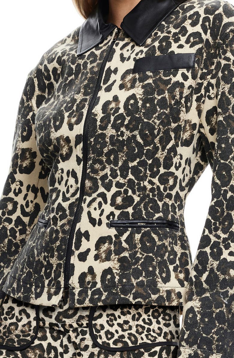 LIONESS Soho Leopard Print Jacket, Alternate, color, Leopard