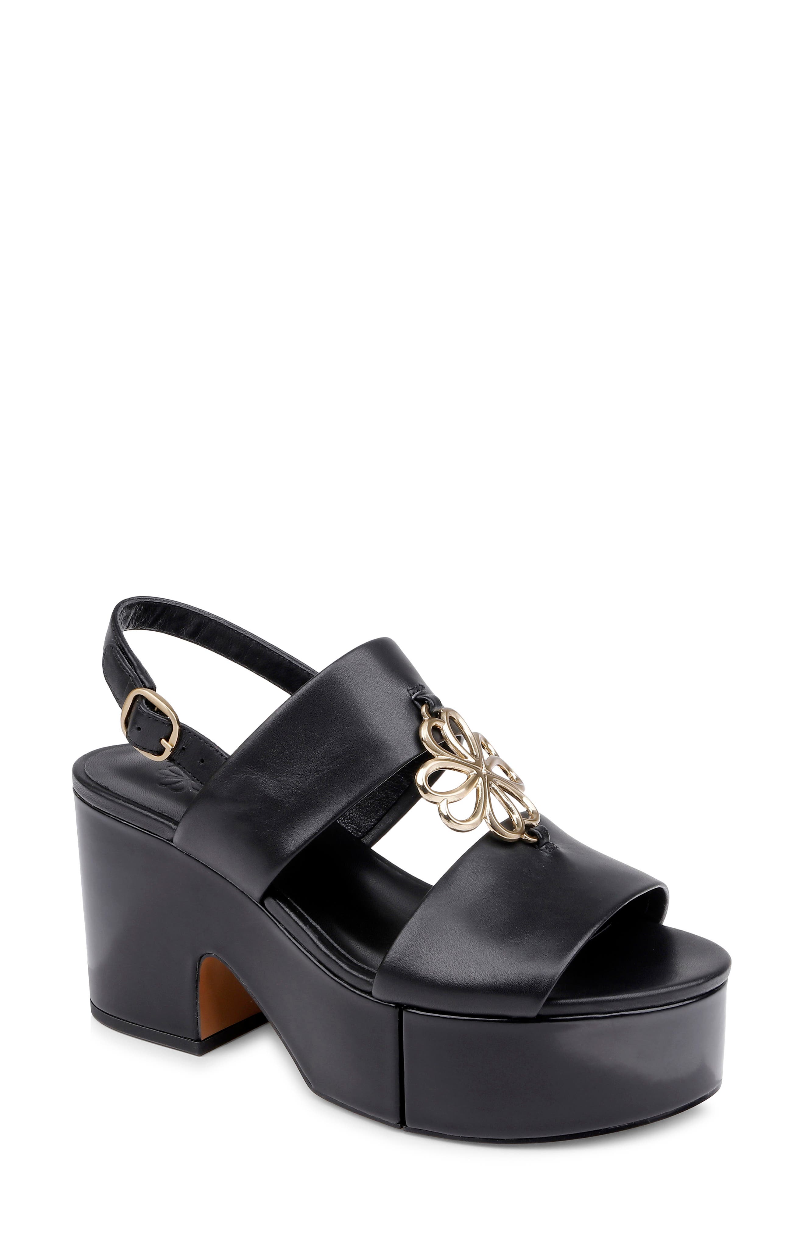 CLERAE Coraj Platform Sandal, Main, color, Black Leather