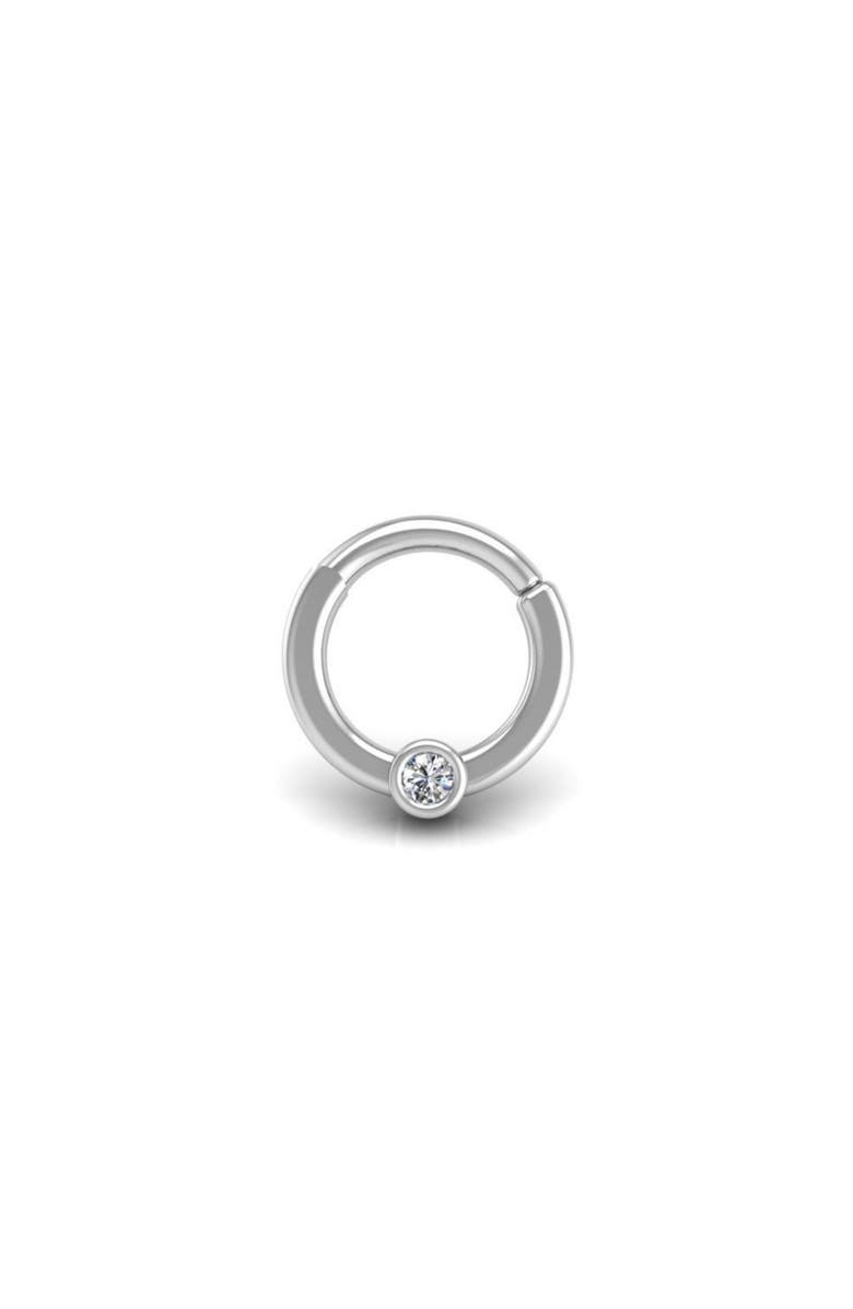 Seed2Stone Cyclops Flat Hoop Earring, Alternate, color, Silver